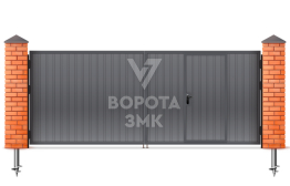 Ворота распашные для частного дома с калиткой 3000×2000 ЗМК-4804